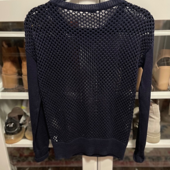 Trina Turk Navy Open Knit Pullover/Sweater - Picture 3 of 3
